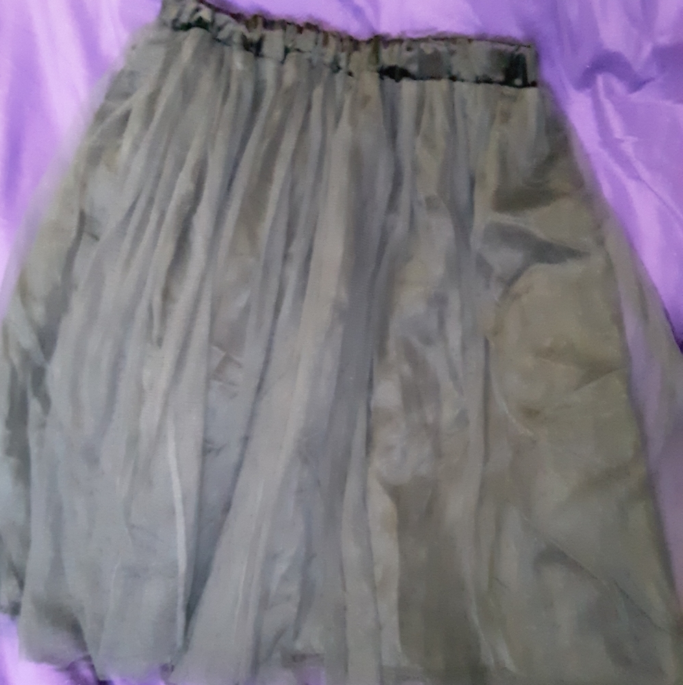 Black satin lined mesh skirt